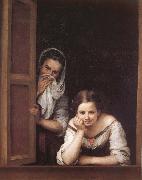 Bartolome Esteban Murillo Two Women in a fonster oil